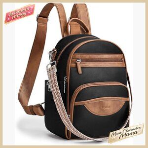 Mini Vegan Leather Backpack Purse RFID Blocking Tablet Pocket Chic Travel